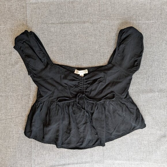 L.A Hearts Shirring Black Crop Top size: XS - Picture 1 of 3